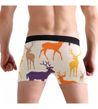 Boxer Briefs Mens Fashion White Cat in Cosmic Men's Underwear Boxer Briefs Breathable- Multi - Multicolour-deer - C318QCEGNC8...