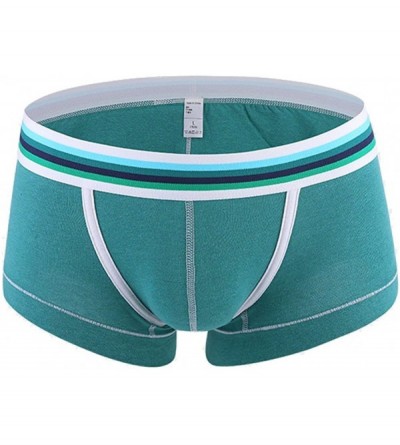 Boxer Briefs Men's Underwear Cotton Boxer Shorts Low Rise Trunks Stretch Boxer Briefs - Blue/Navy/Green - CM185OA46LM $35.86