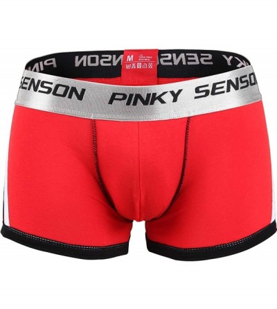Boxer Briefs Mens Underwear Boxer Briefs Short Leg Bamboo Shorts Boxers Underwear Big and Tall - Red - CO18A857CTI $25.56