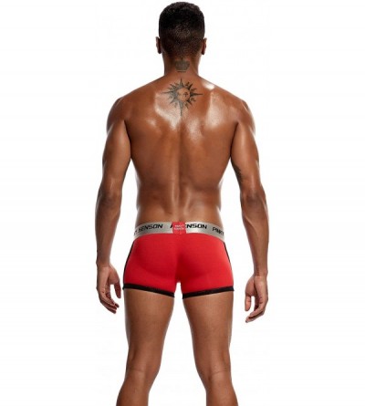 Boxer Briefs Mens Underwear Boxer Briefs Short Leg Bamboo Shorts Boxers Underwear Big and Tall - Red - CO18A857CTI $14.80