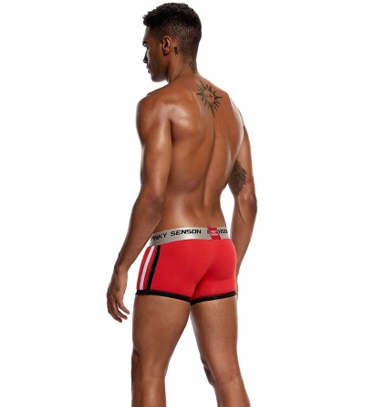 Boxer Briefs Mens Underwear Boxer Briefs Short Leg Bamboo Shorts Boxers Underwear Big and Tall - Red - CO18A857CTI $14.80