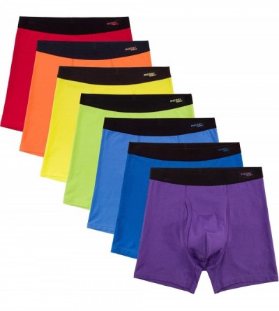 Boxer Briefs Men's Boxer Briefs Cotton Stretchy Underwear 7 Pack for a Week - 3d Fly Pouch - CP18D9D897Z $59.18