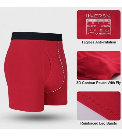 Boxer Briefs Men's Boxer Briefs Cotton Stretchy Underwear 7 Pack for a Week - 3d Fly Pouch - CP18D9D897Z $30.77