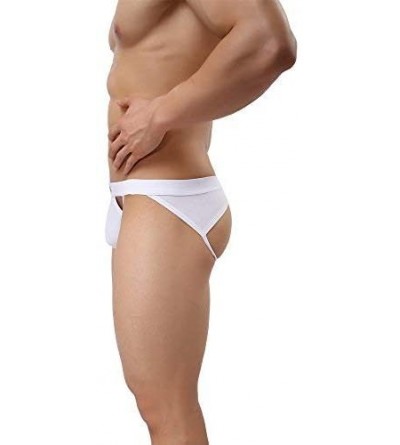 G-Strings & Thongs Premium Men's Jockstrap Men's Hot Thong Underwear Low Raise- Comfort - White - CR180E24HM7 $14.50