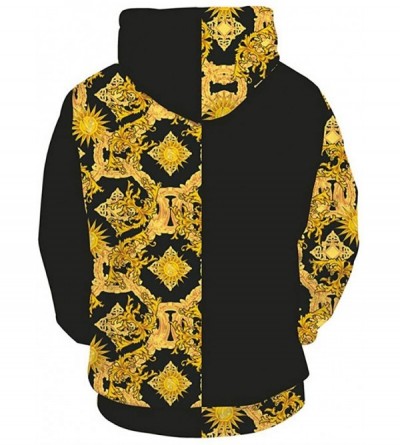 Thermal Underwear 3D Printing Hoodie Men's Autumn Spring Fashion Hooded Loose Long Sleeve Sweatshirt - Black - CE18YHQN7MM $2...