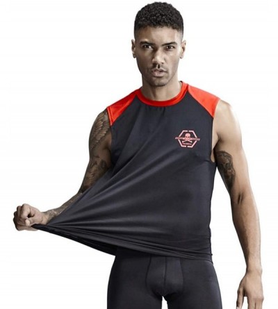 Undershirts New Brand Men Tank Top Undershirt Bodybuilding Singlet Fitness Sleeveless Vest - Black - CZ18XNWDQD6 $27.58