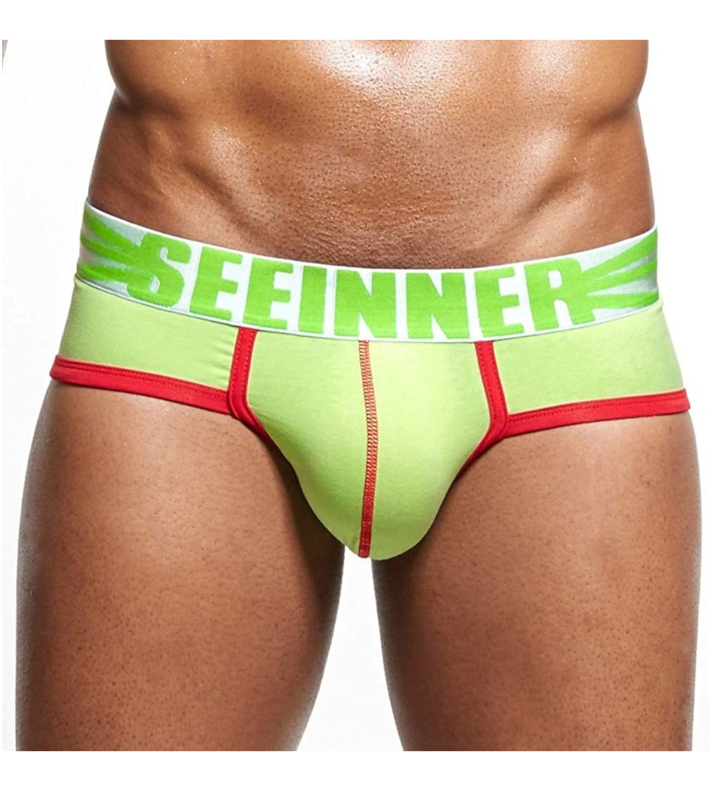 Briefs Mens Sexy Underwear Shorts Men Underpants Soft Briefs - Green - C218W3KCDAE $12.61