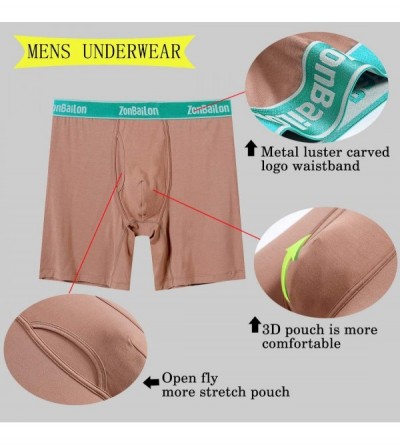 Boxer Briefs Mens Boxer Briefs Open Fly Bulge Pouch Bamboo Breathable Underwear - 4 Pack-assort 02 - CA18LSGTOYH $29.03