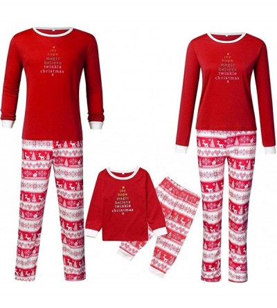 Sleep Sets Family Pajamas Matching Sets - Matching Christmas PJs for Family - Toddler Set - Red - CT18ZYMHD29 $14.86