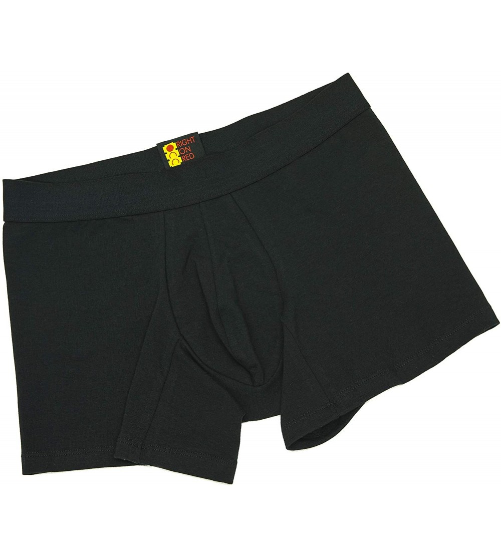 Boxer Briefs Men's Active Slim Fit Boxer Brief - Comfortable Cotton-Stretch Soft-Knit Blend - Black - CK18DWQI2C2 $32.00