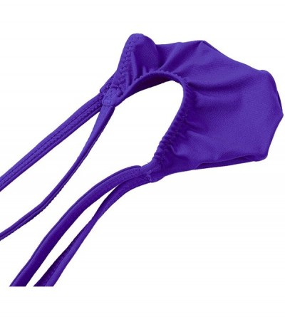 G-Strings & Thongs Men's Micro Thong T-Back G-String Jockstrap Pouch Underwear - Purple - CQ18EGYN46D $14.75