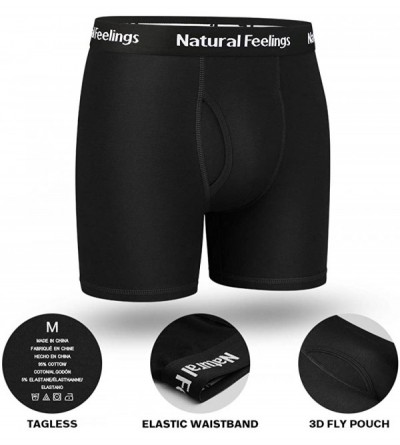Boxer Briefs Mens Boxer Briefs Underwear Cotton Stretch Boxer Briefs for Men Pack with Mens Pouch Underwear - B Featuring Log...