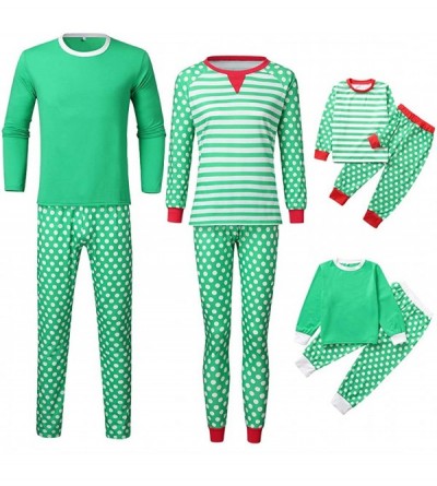 Sleep Sets Family Matching Christmas Pajamas Set for Kids Green Stripe Sleepwear Men Women Underwear Green-4 - CE1928GUHZW $1...