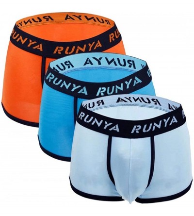 Boxer Briefs Men's Underwear Boxer Briefs Breathable Stretch Trunk - 3 Pack (Orange+lightblue+royalblue) - CG192ET8QR9 $30.52
