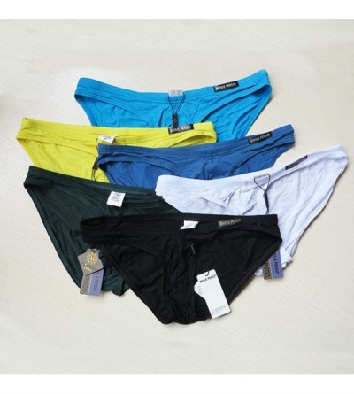 Briefs Sexy Men Model Briefs Underwear Mens Low Rise Bikini Bulge Enhancing - Deep Green - C0183GK5NMK $9.21