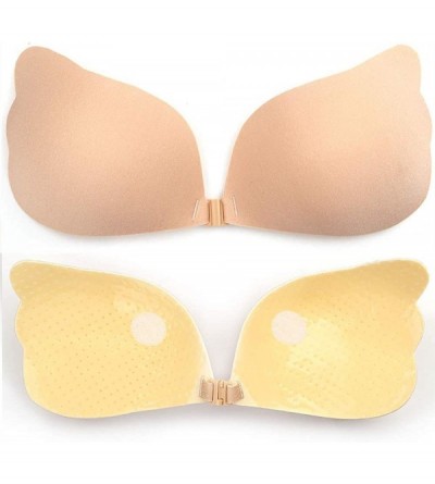 Bras Invisible Adhesive Bra 2 Pack Reusable Push Up Sticky Bra Women Silicone Bras - B Cup - CI18RX46ONL $21.61