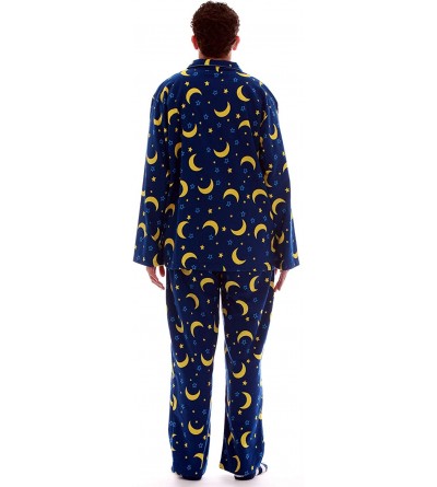 Sleep Sets Matching Flannel Pajamas for Couples - Moon and Stars - CF18E8I7D34 $26.54