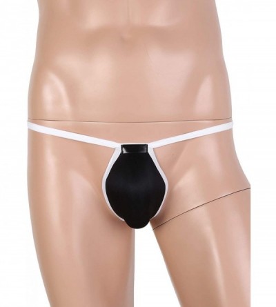 G-Strings & Thongs Men's Sexy G-String Jockstraps Athletic Supporters Elastic Cotton Bikini Briefs Underwear - White - CI193O...