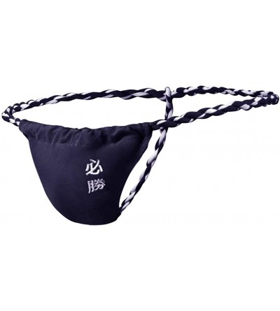 Mens Sexy Low Rise G-String Underwear Men's T-Back Thong Briefs for Men -  Navy - C118WR8L5WU