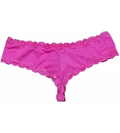 G-Strings & Thongs Men's Sissy Pouch Panties Floral Lace Bikini Briefs Thong Underwear Lingerie - Rose - C619CSZU06S $18.54