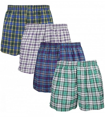 Boxers 4-Pack Men's Boxer Underwear 100% Cotton Premium Quality - Group 41 - C918AEIIKQ6 $35.58
