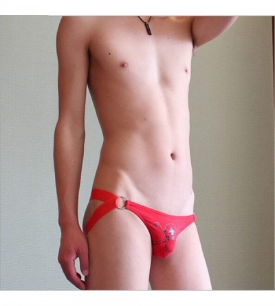 G-Strings & Thongs Sexy Open Hips Open Funnyy Underwear Men's Funnyy Double Thong Small Blinking Leak PP Physiological - Red-...