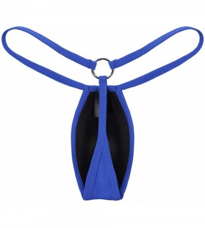 G-Strings & Thongs Men's Cotton Jockstraps Underwear Athletic Supporters Workout G-String Thongs Bikini Briefs - Blue - CL193...