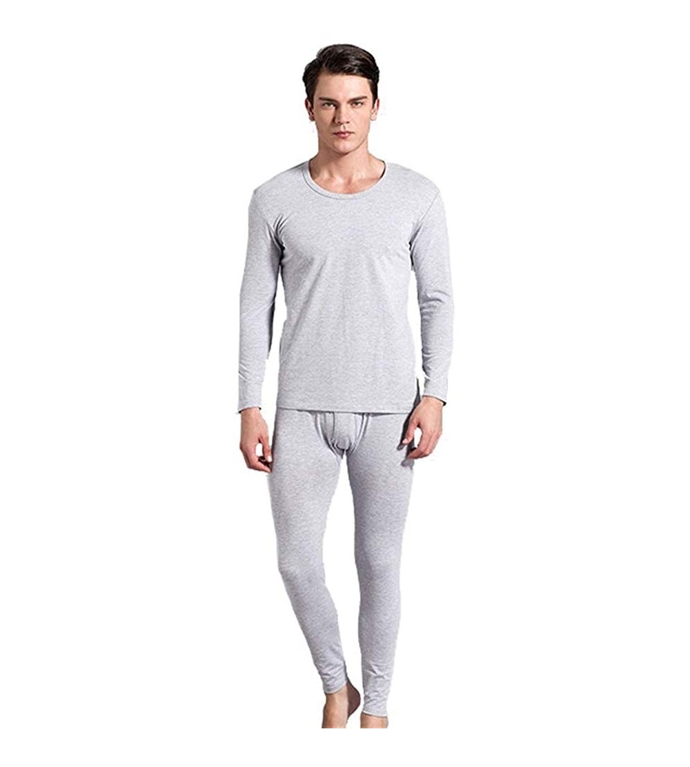 Thermal Underwear Thermal Underwear for Men Base Layer Long John Set - Light Grey - CQ1922WLCST $96.59