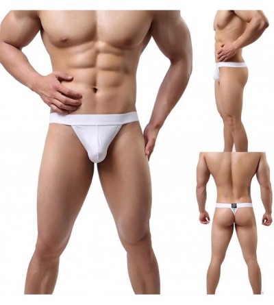 G-Strings & Thongs Men's Thong Underwear Bulge Pouch Enhancing Panties - A-4pack1 - C918WXXQ7IX $18.14