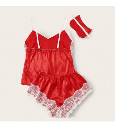 Bustiers & Corsets Women Lingerie Women Sexy Nightdress Nightgown Sleepwear Underwear Set - Red - C818ZAN93T0 $14.29