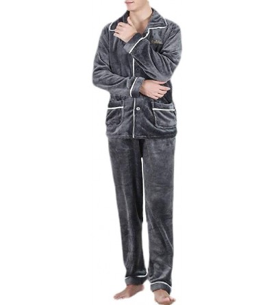 Sleep Sets Long Sleeve Flannel Button Down Nightwear Warm Pajamas Set - 13 - C318AA2LX40 $39.34