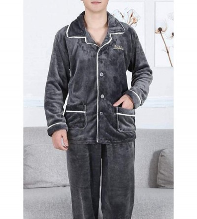 Sleep Sets Long Sleeve Flannel Button Down Nightwear Warm Pajamas Set - 13 - C318AA2LX40 $39.34