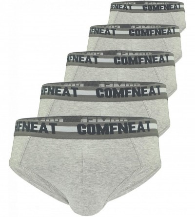 Briefs Men's 5-Pack Briefs Cotton Spandex Stretchy Ultra Soft Comfy Underwear - Grey 5-pack - CM193672S7S $20.28