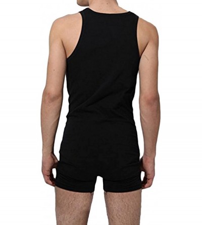 Shapewear Men's Sexy One Piece Button Bodywear Body Suit Underwear Tights Leotard - Black - CP12HF2YV25 $19.68
