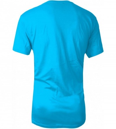Undershirts Men's V-Neck T-Shirts- Plain Short Sleeve Comfort Soft Cotton Tee Undershirts - Cotton_newturq - CR18ZREQIE0 $15.37