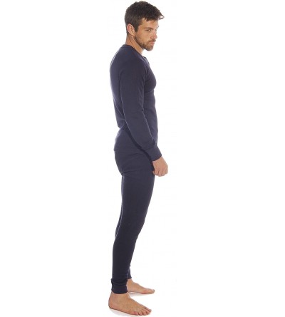 Thermal Underwear Thermal Underwear Set for Men - Navy - CB12FYDGQO3 $18.35