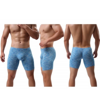Boxer Briefs Men's No Ride Up Boxer Briefs Long Leg Underwear Low Rise Trunks with Pouch - 4 Pack Mixed Color 03 - CD18KC7QQI...