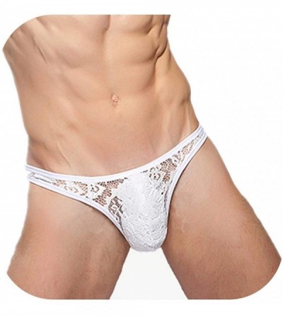 G-Strings & Thongs Hollow Out Lace Men Sexy Transparent Thongs Underwear See Through Sissy Personalized Jockss Erotic Pouch -...