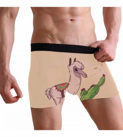 Boxer Briefs Song of The Llama Men's Sexy Boxer Briefs Stretch Bulge Pouch Underpants Underwear - Song of the Llama - C718LGA...