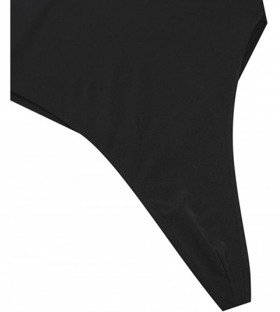 G-Strings & Thongs Men One Piece Freestyle Leotard Bodysuit Slim Cut Swimsuit Thong Singlet - Black2 - C718C5948AY $17.88