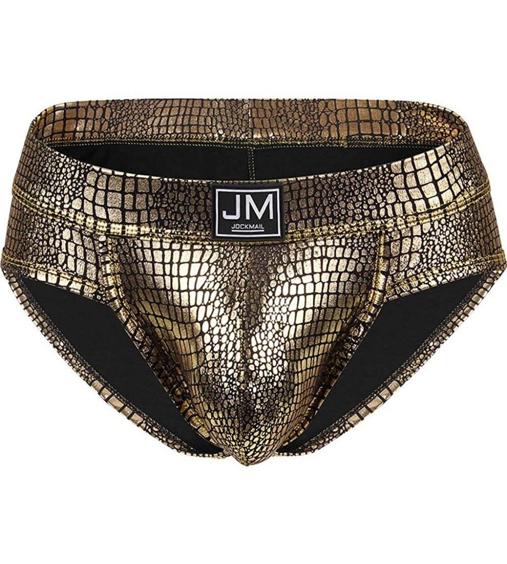 G-Strings & Thongs Men's Thong Underwear Breathable G-String Undie Low Rise Swimwear Underpants - Gold - C91940DNETM $12.10