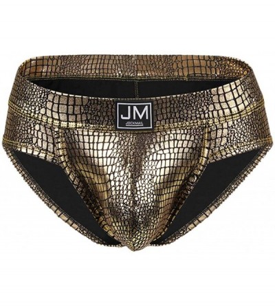 G-Strings & Thongs Men's Thong Underwear Breathable G-String Undie Low Rise Swimwear Underpants - Gold - C91940DNETM $12.10