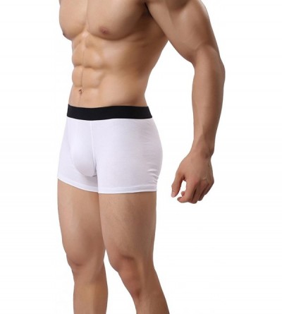 Boxer Briefs Men's Boxer Briefs Short Leg Low Rise Cotton Underwear - 5 Pack 04 White - CV185U5SHTS $30.56