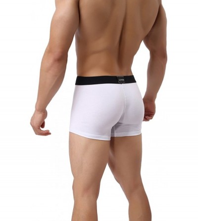 Boxer Briefs Men's Boxer Briefs Short Leg Low Rise Cotton Underwear - 5 Pack 04 White - CV185U5SHTS $30.56