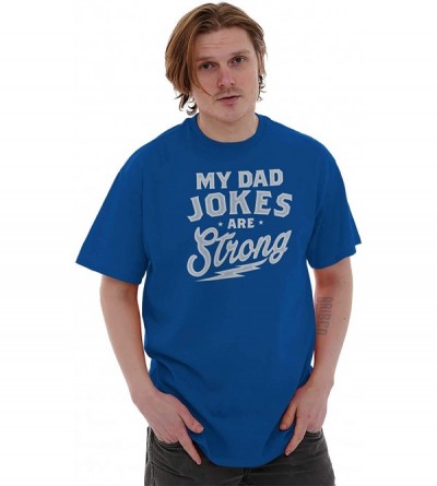 Undershirts My Dad Jokes are Strong Lightning T Shirt for Men - Royal - C0180MC5DU4 $13.00