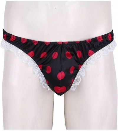 Men’s Lingerie Satin Ruffled Frilly Underwear Bikini Briefs Sissy Panties  Thongs