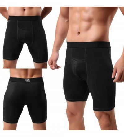 Boxer Briefs Men Underwear Cotton Stretch Boxer Brief Double Crotch 3-Pack - Black2 - CR19329XHH8 $12.77
