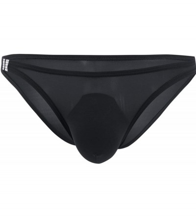 Briefs Seamless Men Briefs Summer Bikini Swimwear Low Waist Underwear Silk Ice Transparent - Pink - CD19E7MNNX3 $35.82
