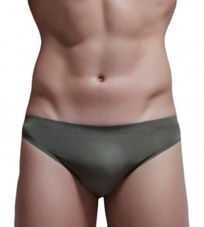 Briefs Men's Sexy Low Rise Summer Seamless Ice Silk Underwear Brief - 3 - CG19DZD3ZQC $20.94