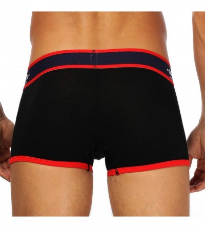 Boxers Men's Cotton Underwear Boxer Briefs Luxury Cotton Underwear Soft & Light - 3black - CA192AUAMGZ $21.36